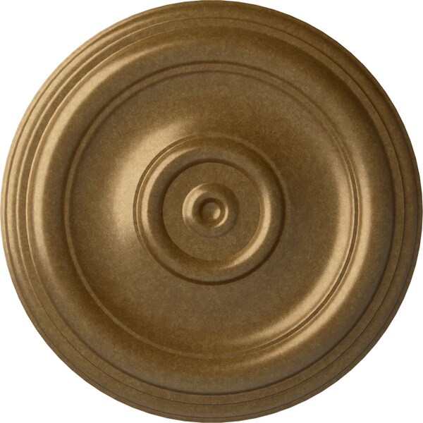 Ekena Millwork Traditional Ceiling Medallion (Fits Canopies up to 2 3/4"), Hand-Painted Pale Gold, 12"OD x 1"P CM12TRPAS - main